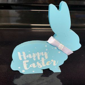 Happy Easter Blue Bunny plaque